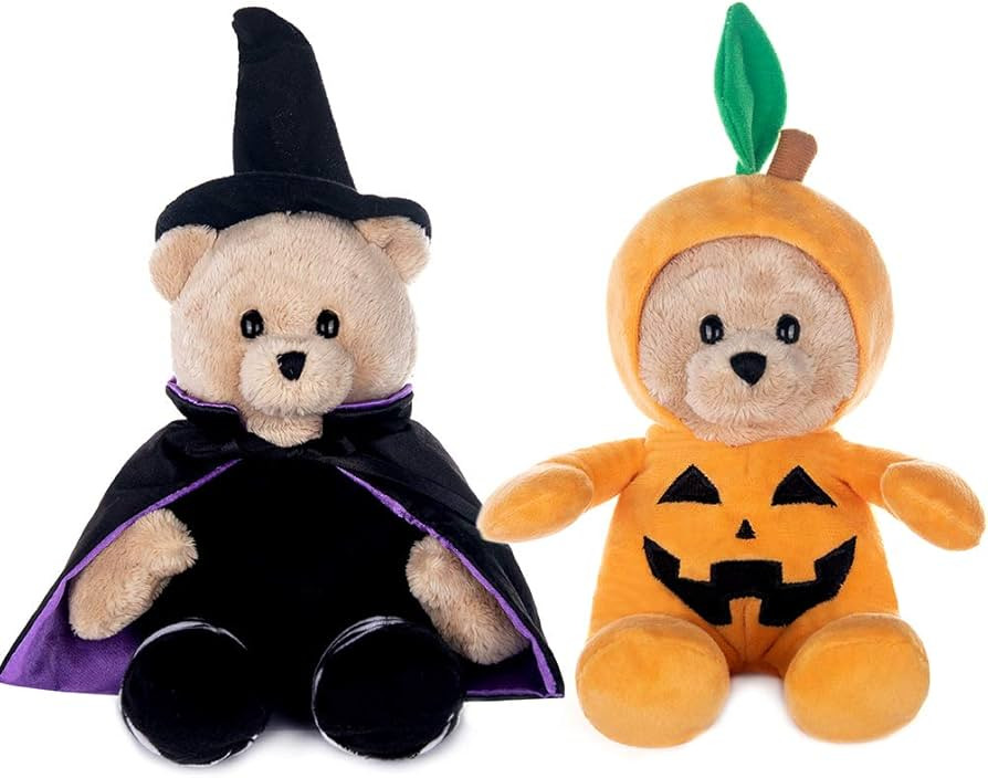 My OLi 9" Halloween Stuffed Animal Plush Halloween Teddy Bear Stuffed Witch Pumpkin Plush Toy wit... | Amazon (US)