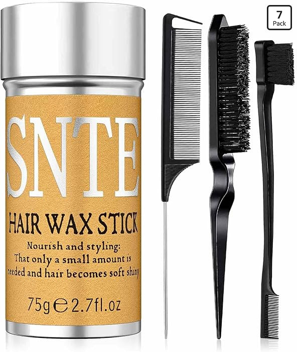 Slick Back Hair Brush & Hair Wax Stick Set - Frizz Control & Flyaway Smoothing - Sleek Ponytails,... | Amazon (US)