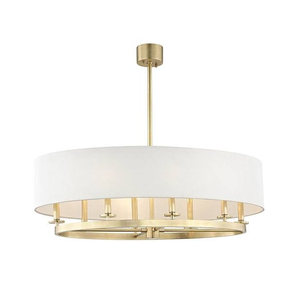 Hudson Valley Durham 8-light Aged Brass Pendant | Bed Bath & Beyond