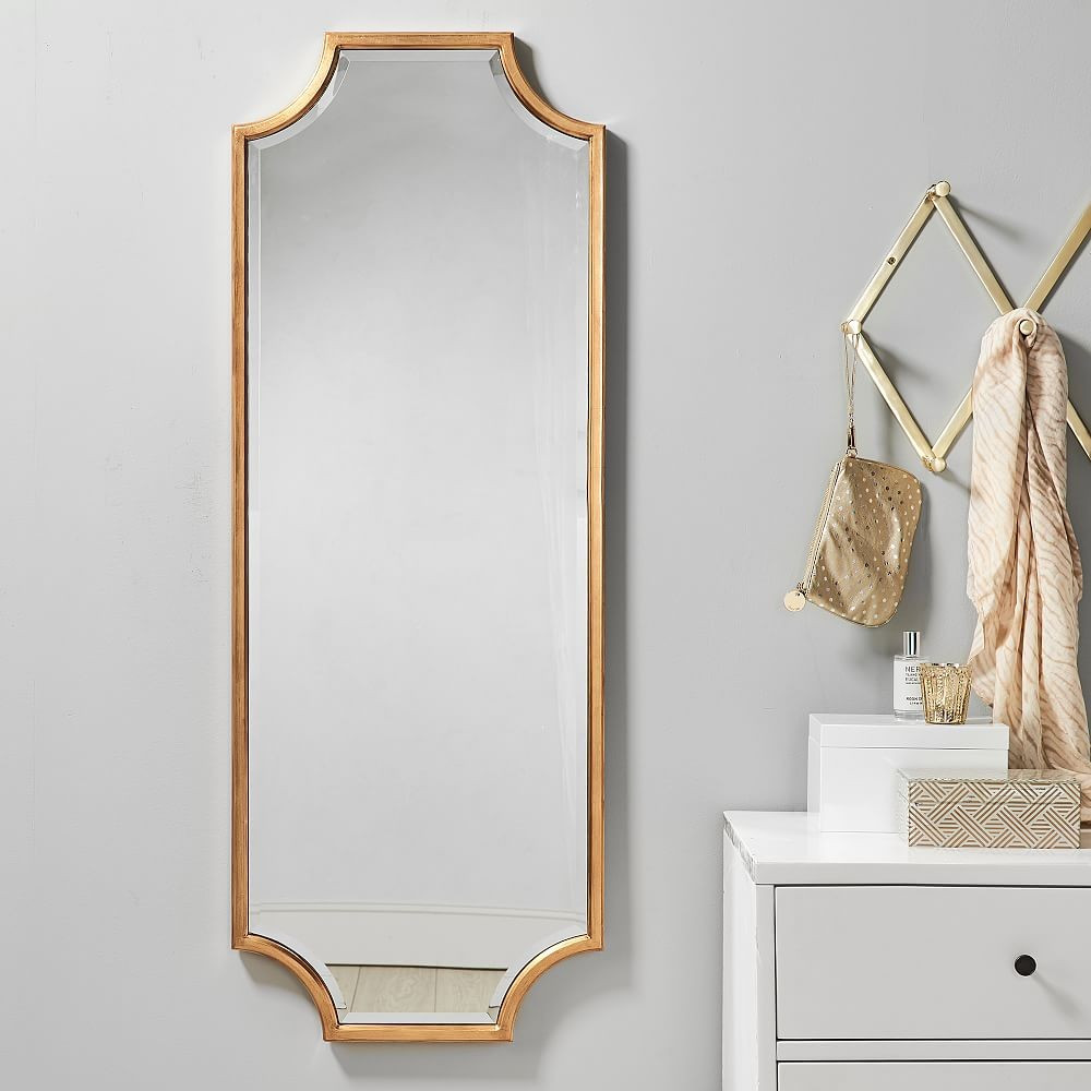Scallop Leaf Full Length Mirror, Gold In-Home | Pottery Barn Teen