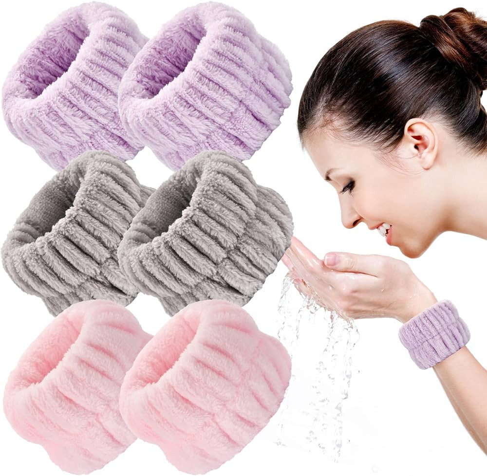 Wteehn 6pcs Wrist Bands for Washing Face Wash Wristbands Wrist Towels Arm Bands for Skincare Make... | Amazon (US)