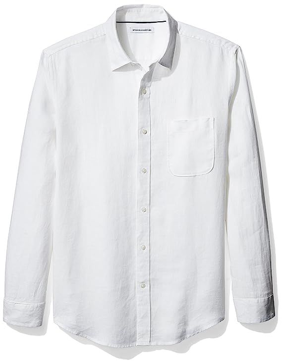 Amazon Essentials Men's Regular-Fit Long-Sleeve Linen Shirt | Amazon (US)