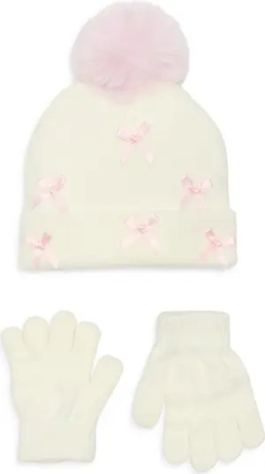 Capelli New York Kids' Bow Beanie & Gloves Set | Nordstrom | Nordstrom