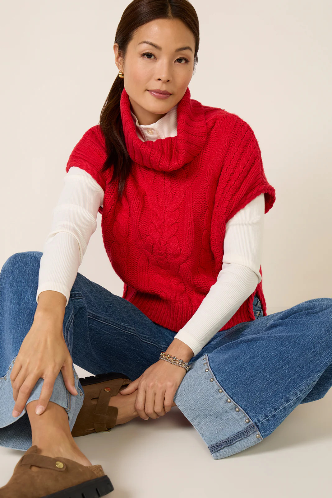 Angelica Cable Trim Vest | Evereve