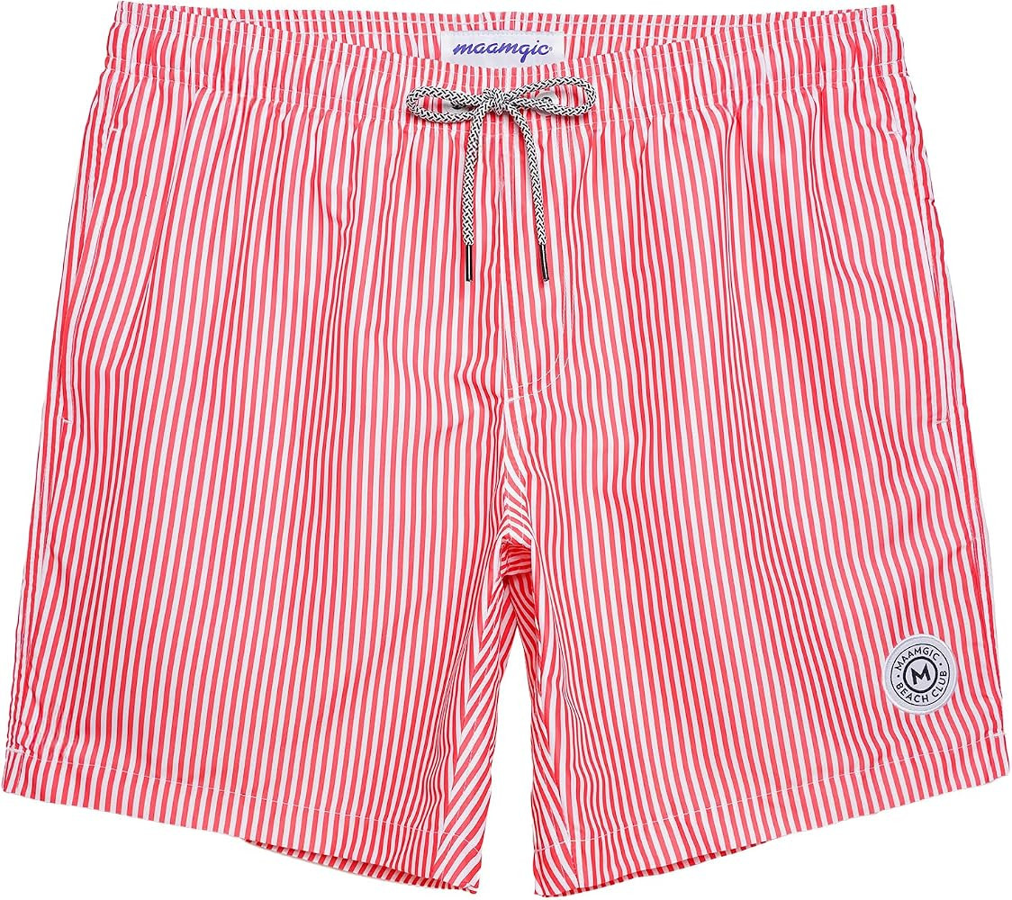 maamgic Mens Swim Trunks Quick Dry Swim Shorts with Mesh Lining Funny Swimwear Bathing Suits 7inc... | Amazon (US)