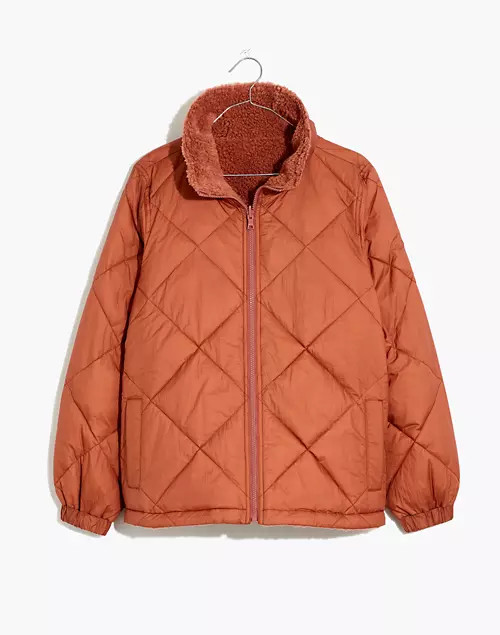 Reversible Sherpa Puffer Jacket | Madewell