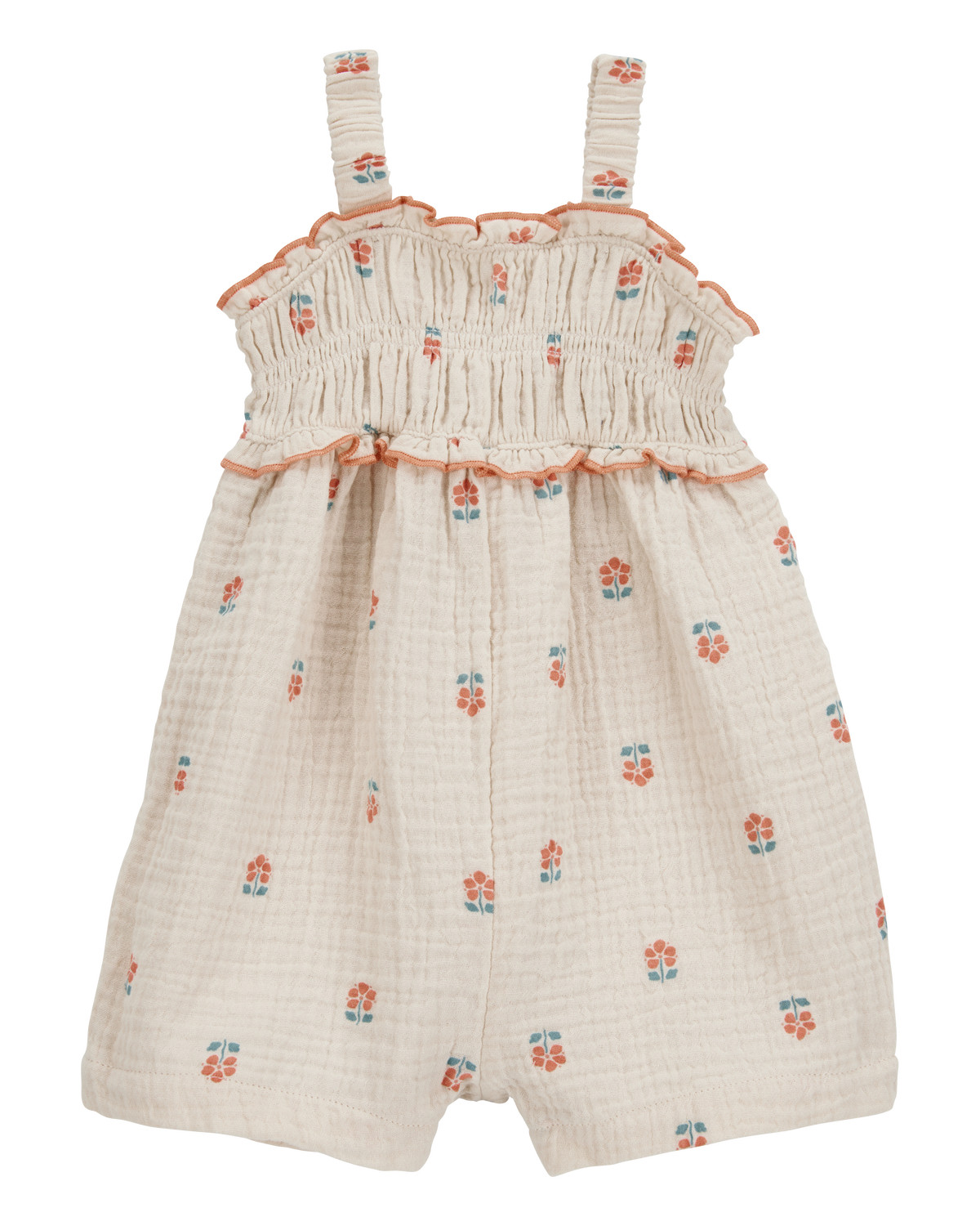 Baby Smocked Floral Print Sleeveless Romper - Cream - Carter's | Carter's | Carter's Inc