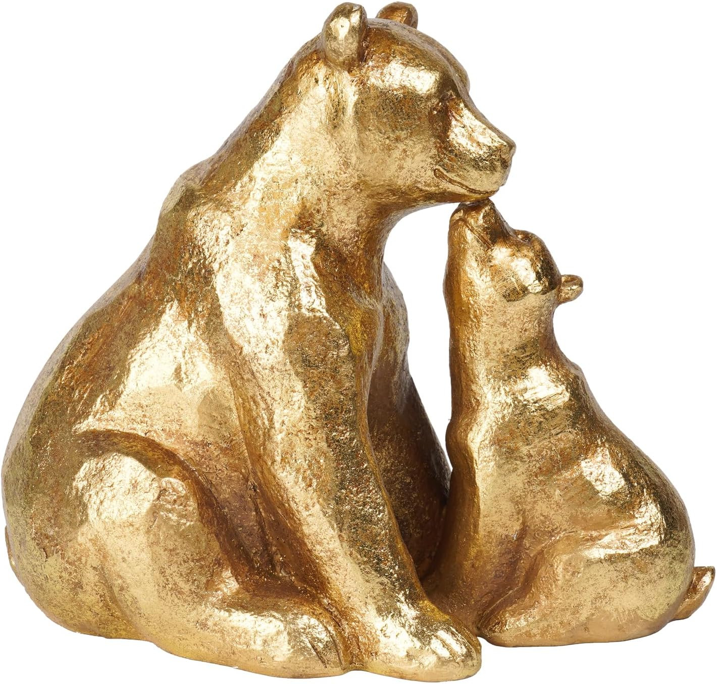 Guichifun Kissing Bear Statues Gold Mother and Baby Resin Figurines | Amazon (US)