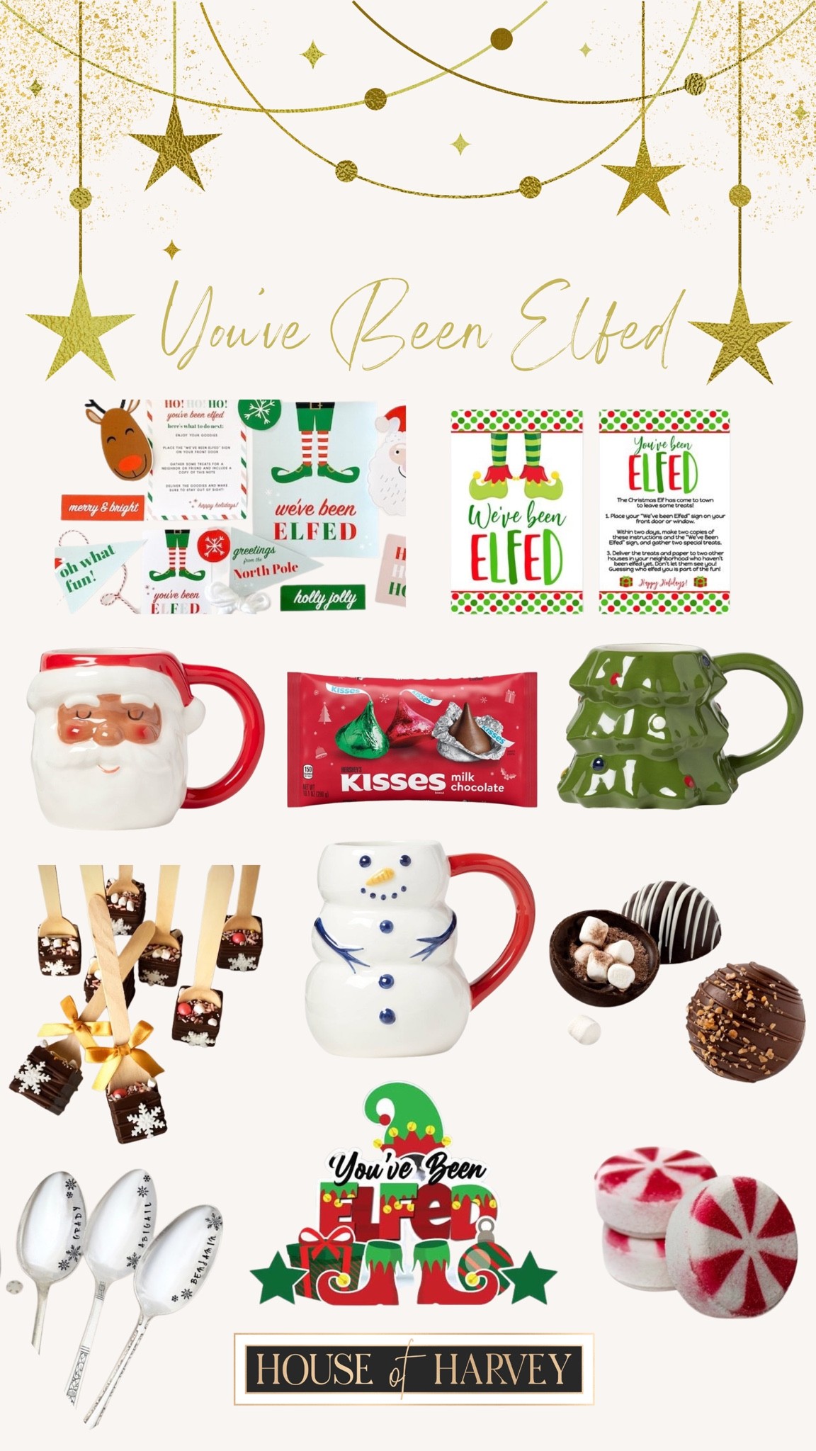 You’ve Been Elfed! 

Holiday style, style tip, holiday, Elfed, mugs, cocoa bombs, chocolate treats, invitations, treats 

#LTKHoliday #LTKfamily #LTKSeasonal