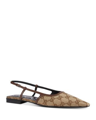Women's GG Canvas Slingback Ballet Flats | Bloomingdale's (US)