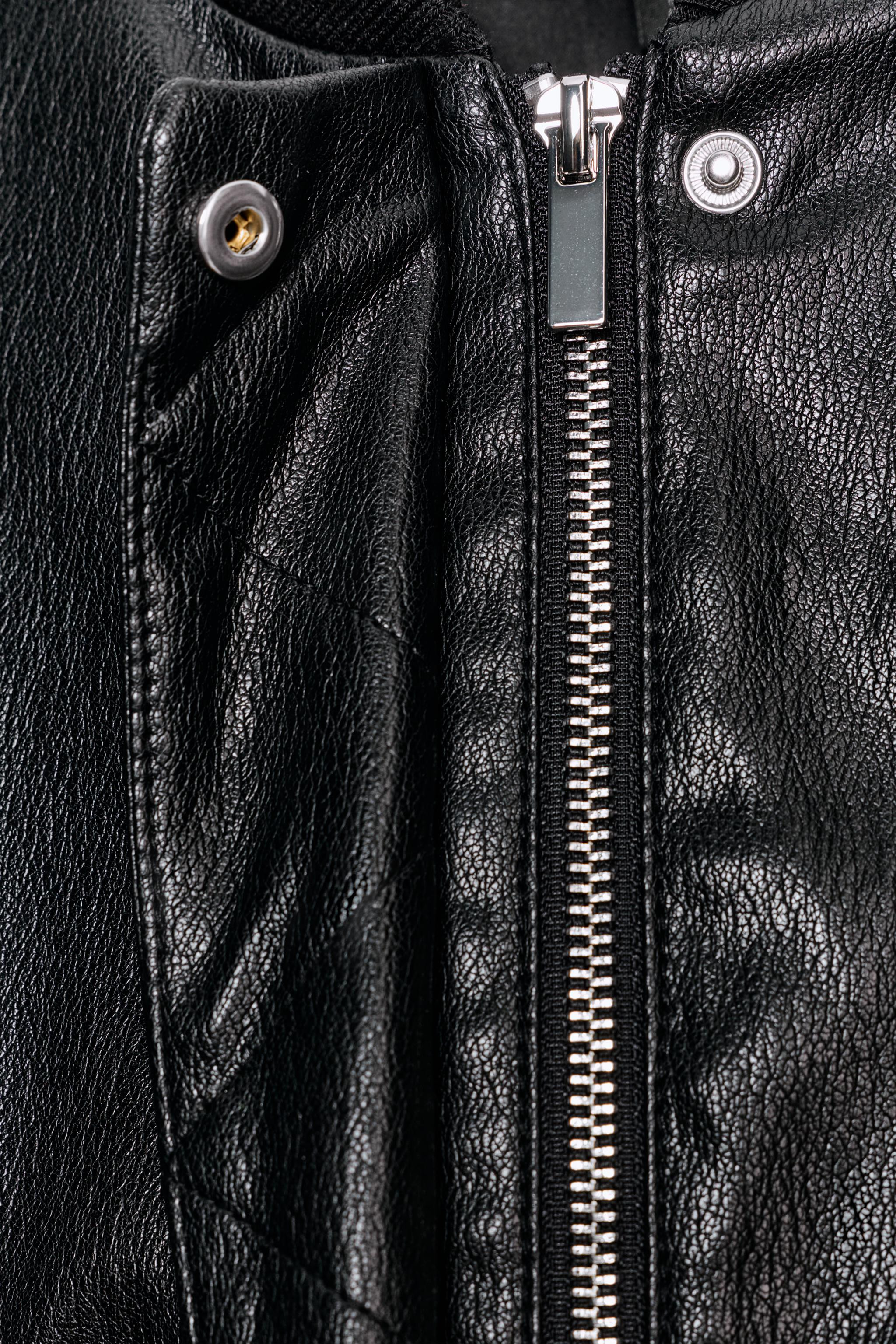 FAUX LEATHER BOMBER JACKET WITH SHOULDER PADS | Zara UK
