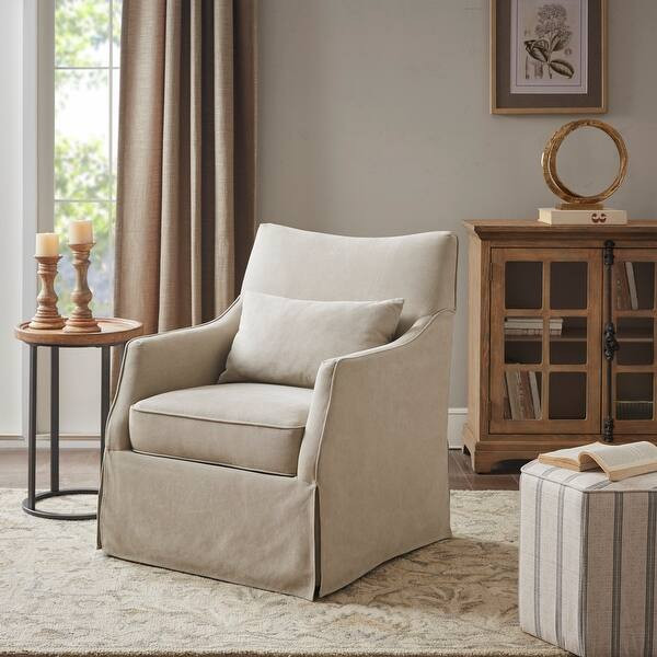 Martha Stewart London Skirted 360 degree Swivel Chair - Overstock - 29126407 | Bed Bath & Beyond