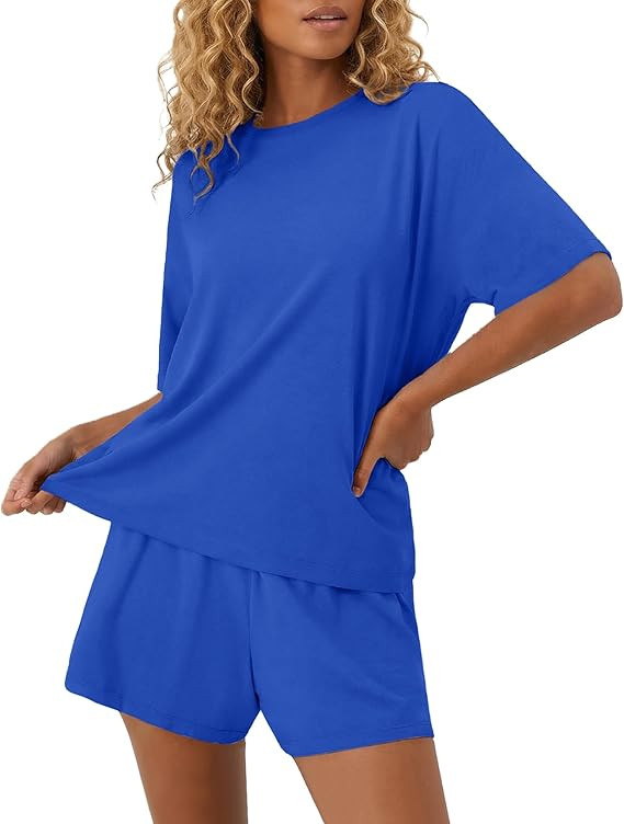 Ekouaer Pajama for Women 2 piece Short Sleeve Matching Lounge sets | Amazon (US)