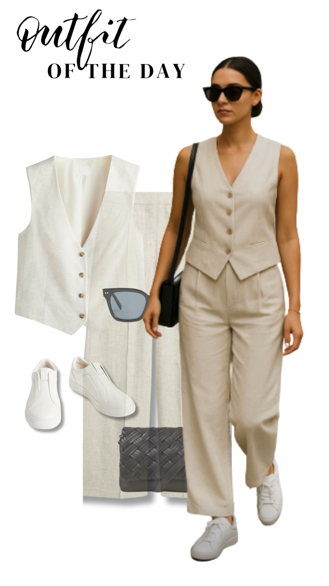 A neutral co-ord is your summer wardrobe’s secret weapon 🤍 This tailored waistcoat and wide-leg trouser combo is the definition of cool, clean and comfortable. Perfect for brunching, browsing or just city strutting. Pair with chunky trainers and statement sunnies to keep it crisp and on-trend.

Shop this high street look and save this outfit inspo for your capsule wardrobe!