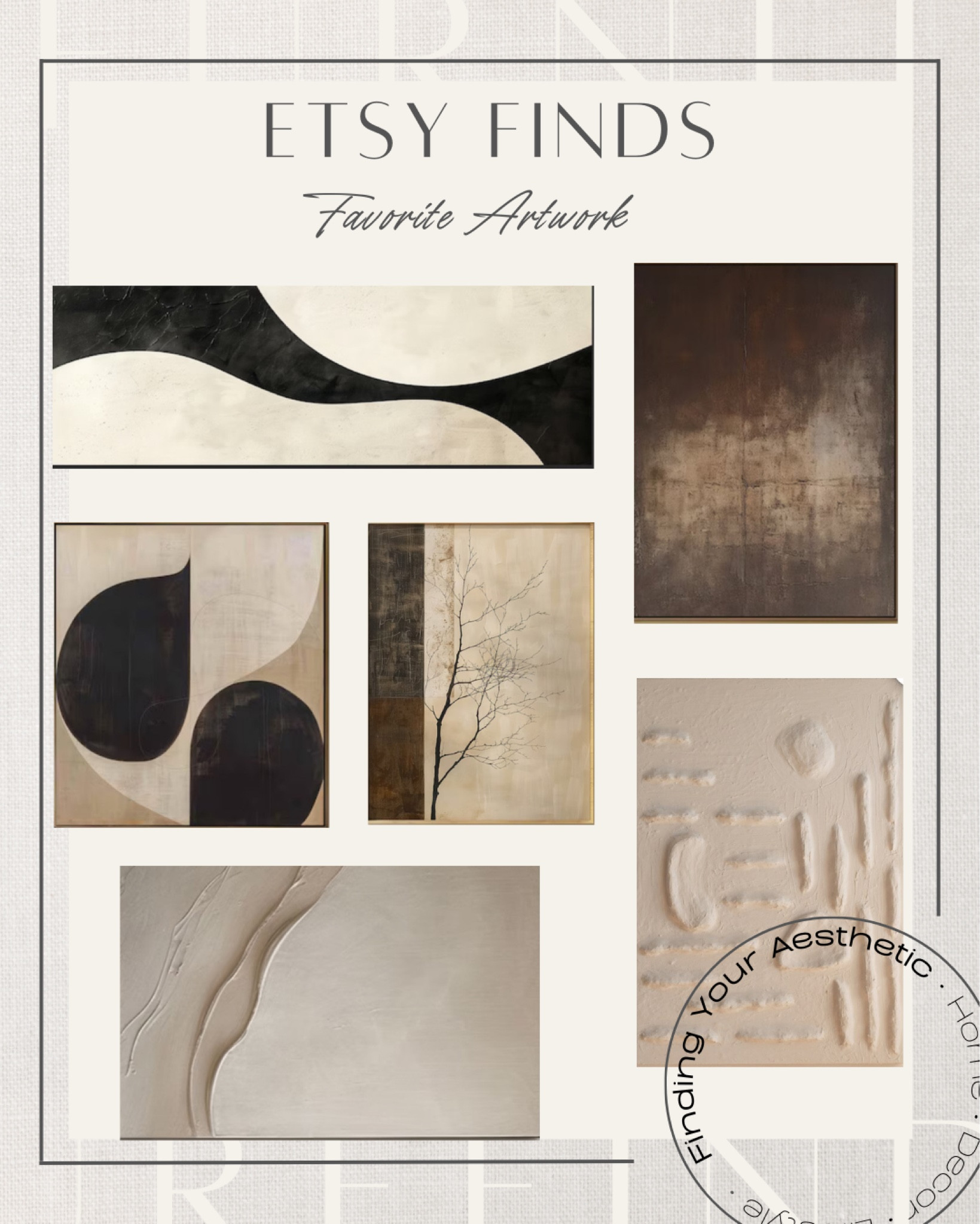 Etsy Wall Art Finds that are aesthetic, neutral, and affordable! 

Canvas art // abstract art // Etsy finds // designer inspired home // japandi design // japandi home 

#LTKHome