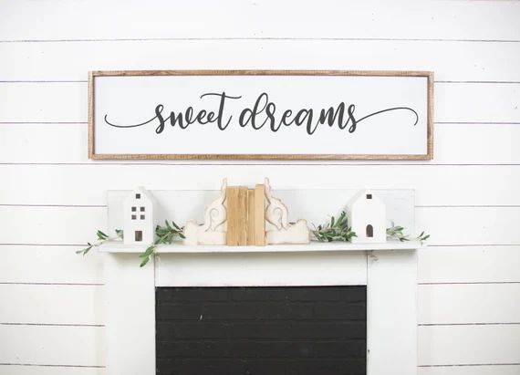 Sweet Dreams Wood Home Decor Sign | Fixer Upper Style Sign | Farmhouse Style | Bedroom Decor | Etsy (US)