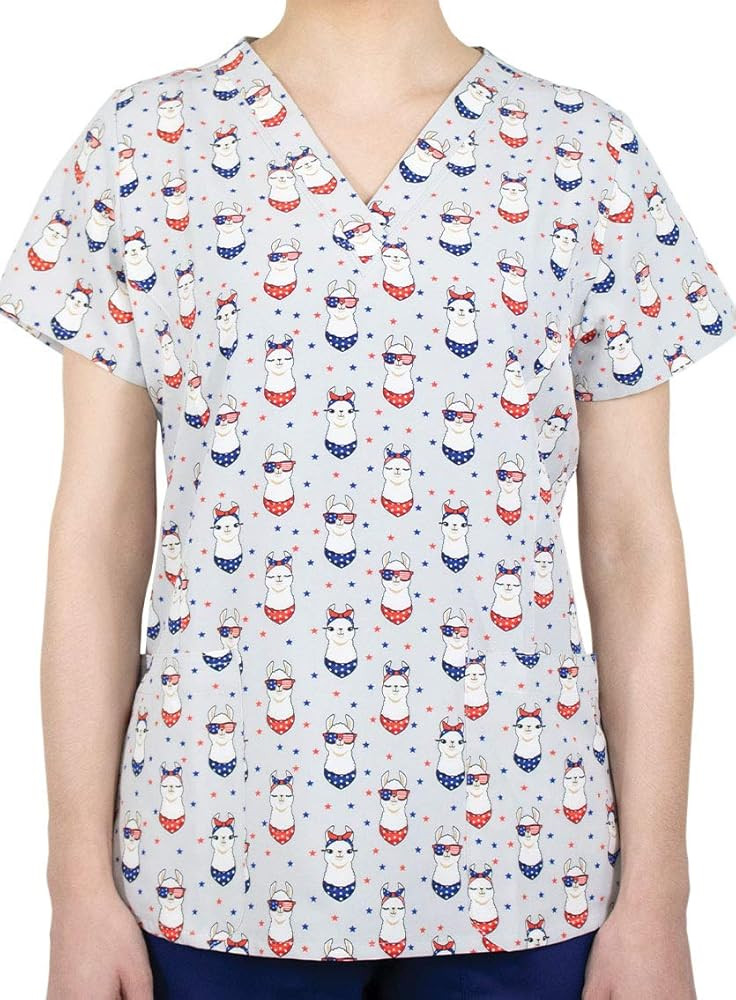 Maevn Women's Curved V-Neck Print Top | Amazon (US)