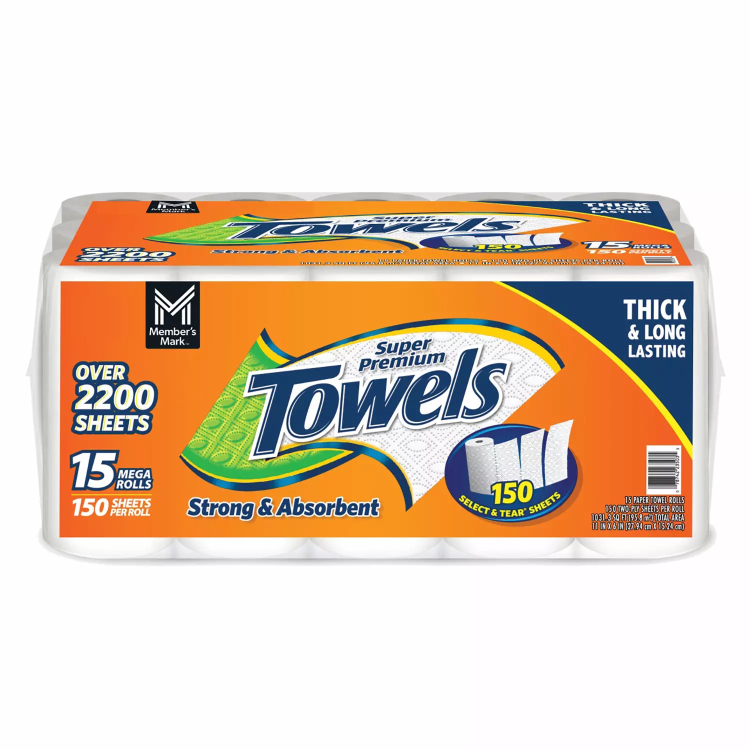 Member's Mark Super Premium 2-Ply Select & Tear Paper Towels (150 sheets/roll, 15 rolls) | Sam's Club