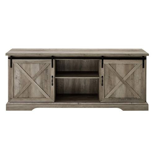 Walker Edison - 70"" Sliding Barn Door TV Console - Grey | Best Buy U.S.
