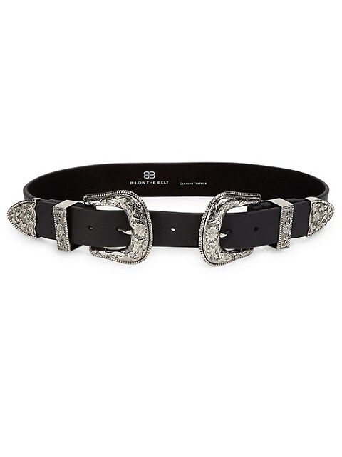 Bri Bri Double Buckle Leather Belt | Saks Fifth Avenue