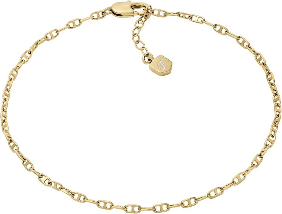 Fossil Women's Heritage D-Link Brass Chain Anklet | Amazon (US)