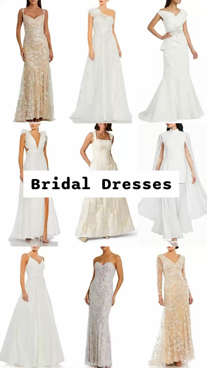 Long white bridal dresses @dillards for engagement photo or party, bachelorette party, bridal shower, rehearsal dinner, welcome dinner, wedding reception, elopement, backyard wedding, beach wedding, destination wedding, city hall wedding, courthouse wedding, micro wedding.

#LTKWedding #LTKSeasonal #LTKSaleAlert