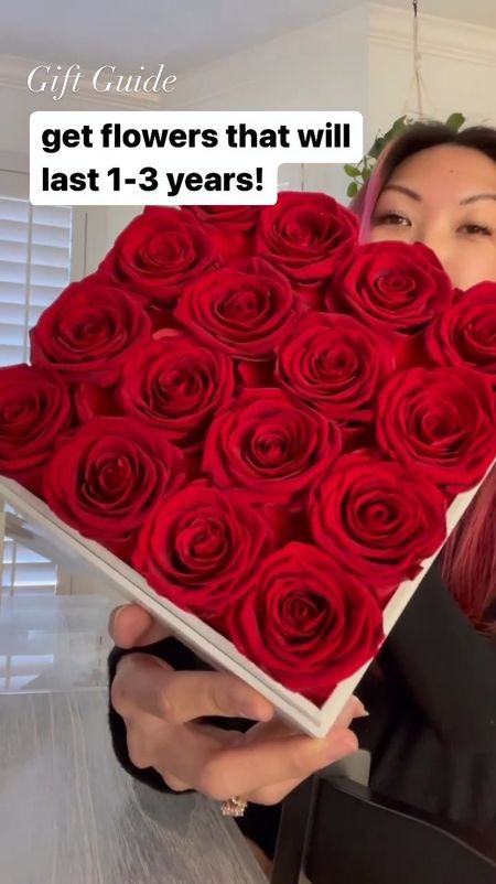 This is the ultimate gift for her! I treated myself to these a year and a half ago and I’m absolutely obsessed! Instead of flowers that die, I have personally gifted them for birthdays, Mother’s Day, and they would make great housewarming, Valentines Day, graduation, and anniversary gifts as well. 

🌹 REAL preserved roses last 1-3 years 
💧 NO watering or special care 
🎁 Luxury display box with a crystal clear acrylic top that can be left on or off

These are available on Amazon year-round, but they are on sale right now! Stop looking for gift ideas and get these on the way to you with prime shipping! 

#LTKFindsUnder50 #LTKGiftGuide #LTKSaleAlert
