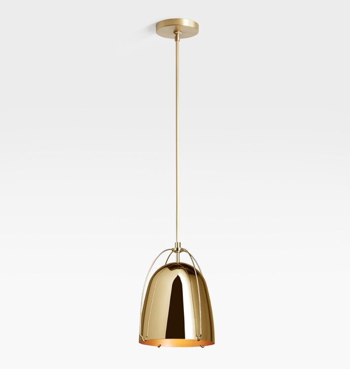 Haleigh 8" Metal Dome Rod Pendant | Rejuvenation