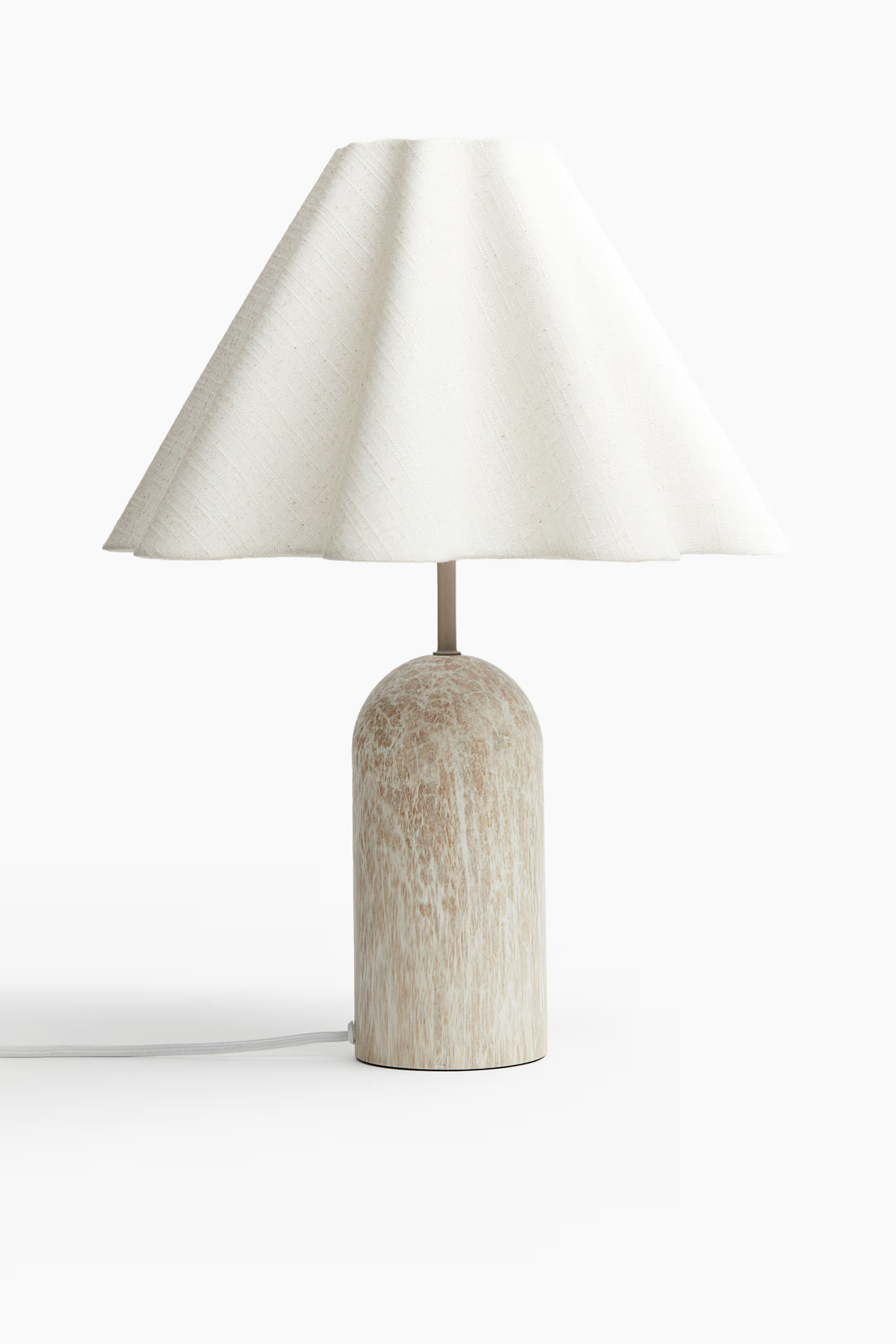Linen-blend table lamp - White/Marbled - Home All | H&M GB | H&M (UK, MY, IN, SG, PH, TW, HK)
