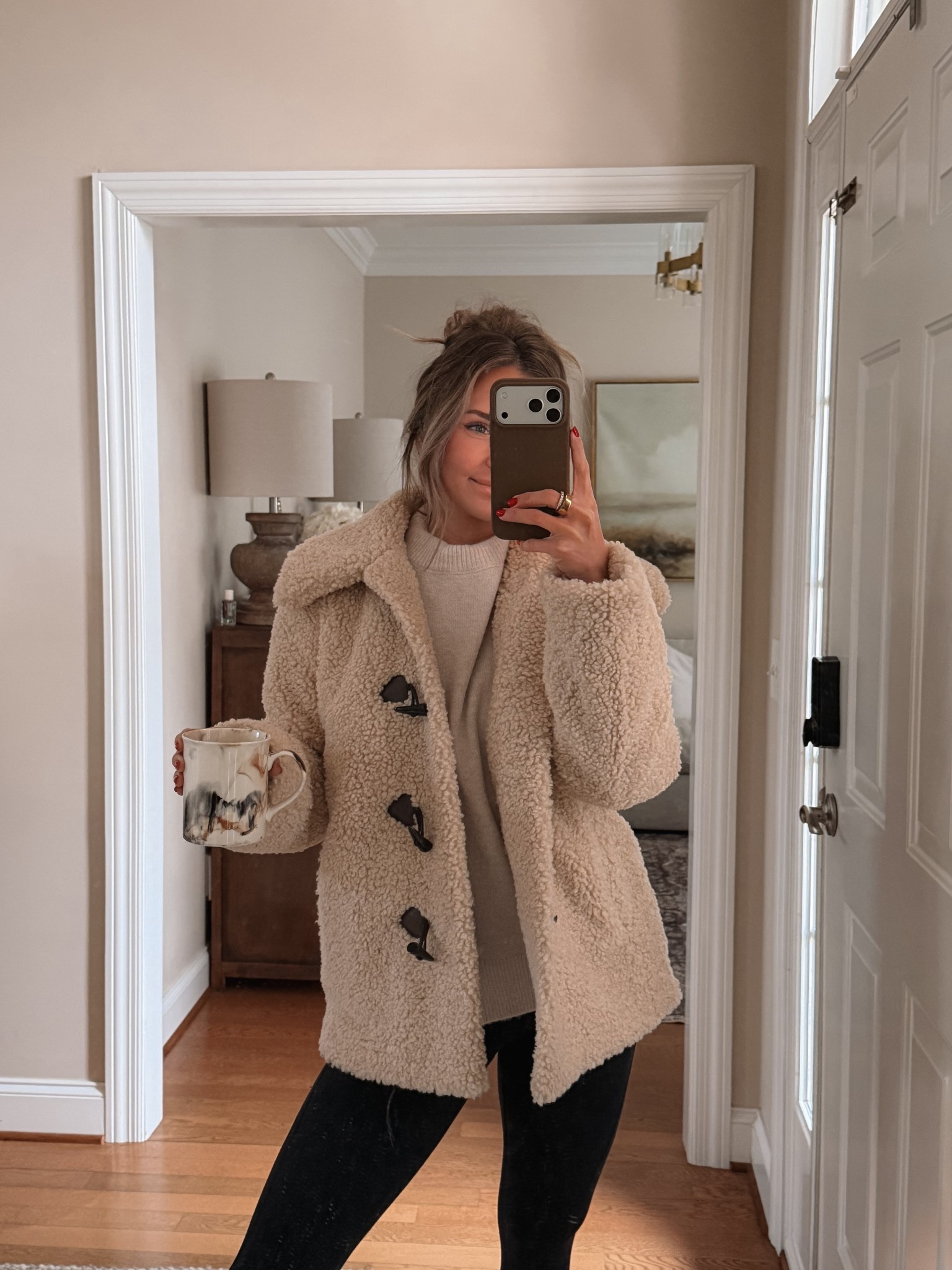 Neutral layers, cozy textures, and an easy everyday fit. This teddy toggle coat is the kind of piece you’ll reach for nonstop — warm, comfortable, and polished enough for errands, coffee runs, or casual days out. Linked my exact outfit + similar options!


neutral winter outfit, teddy coat, sherpa coat, toggle coat, cozy winter outfit, casual winter outfit, everyday winter style, neutral aesthetic, beige coat outfit, winter layering, coffee run outfit, winter capsule wardrobe, cozy chic, comfy winter look, cold weather outfit ideas, minimal winter style, neutral basics, fall winter outfit


#LTKgrwm #LTKdayinmylife #LTKootd