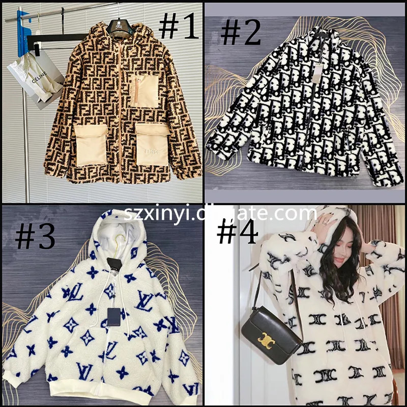 DUPE Fashion Clothing Fen Di L V CE LINE D Ior Plush Hoodie Coat Womens Warm Jacket From Szxinyi,... | DHGate