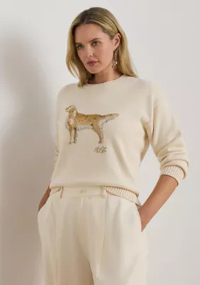 Lauren Ralph Lauren Women's Intarsia-Knit Golden Retriever Sweater | Belk