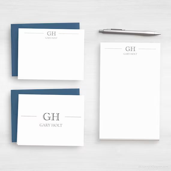 Personalized Stationery Gift  - Monogram Stationery - Custom Gift For Him - Classic Monogram Stat... | Etsy (US)