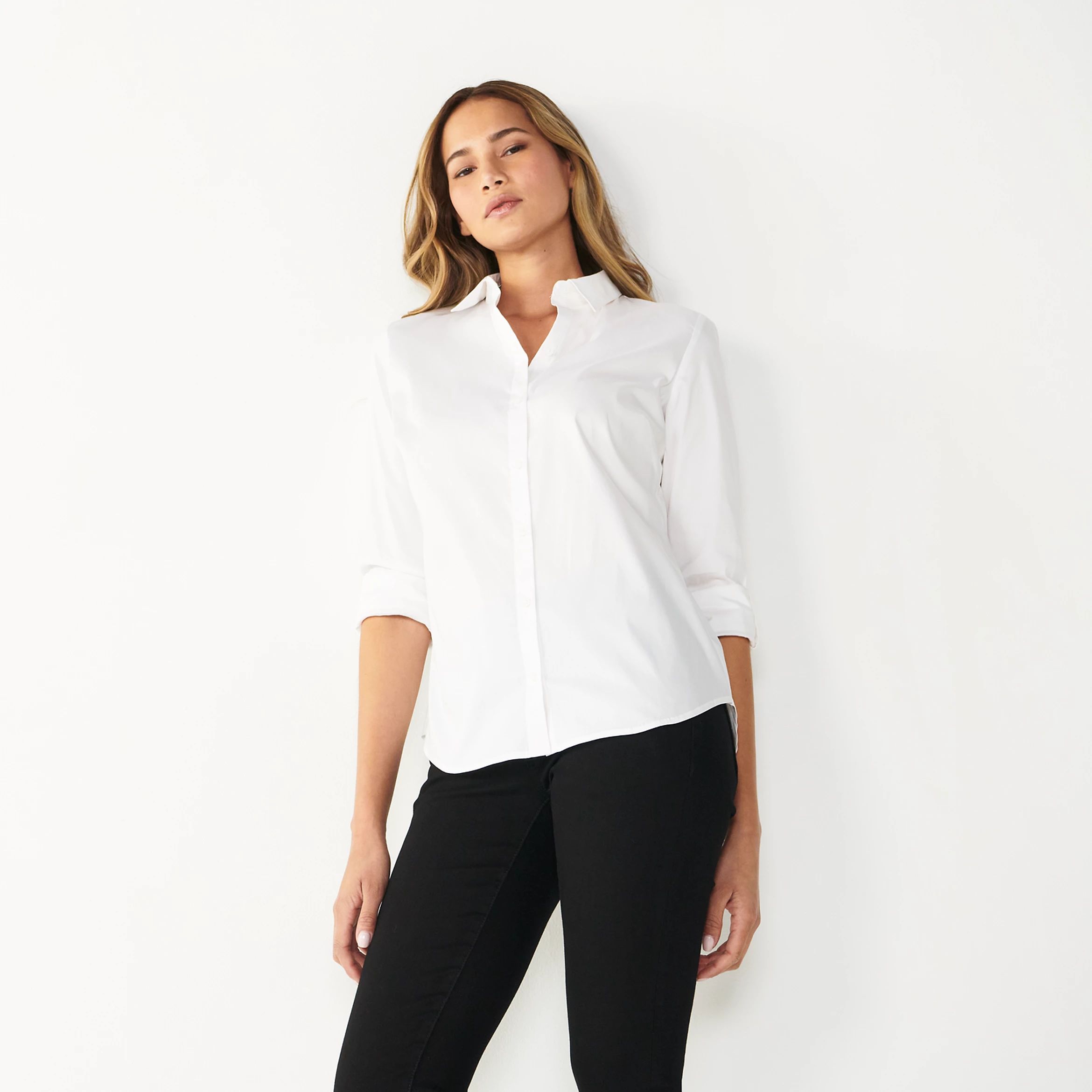 Women's Nine West Structured Long Sleeve Shirt | Kohl's