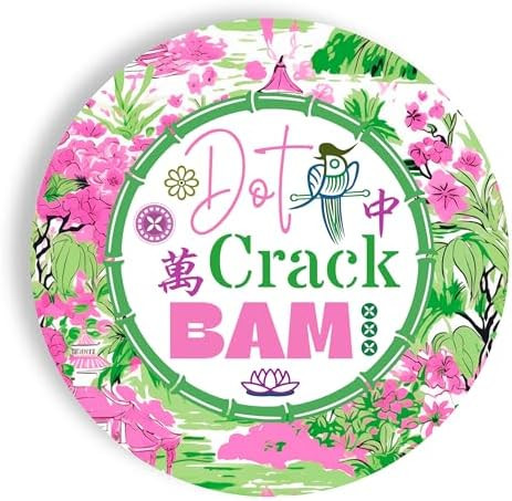 Mahjong Party Plates – 24 Count, 7" Appetizer & Dessert Paper Plates | Dot Crack Bam Design wit... | Amazon (US)
