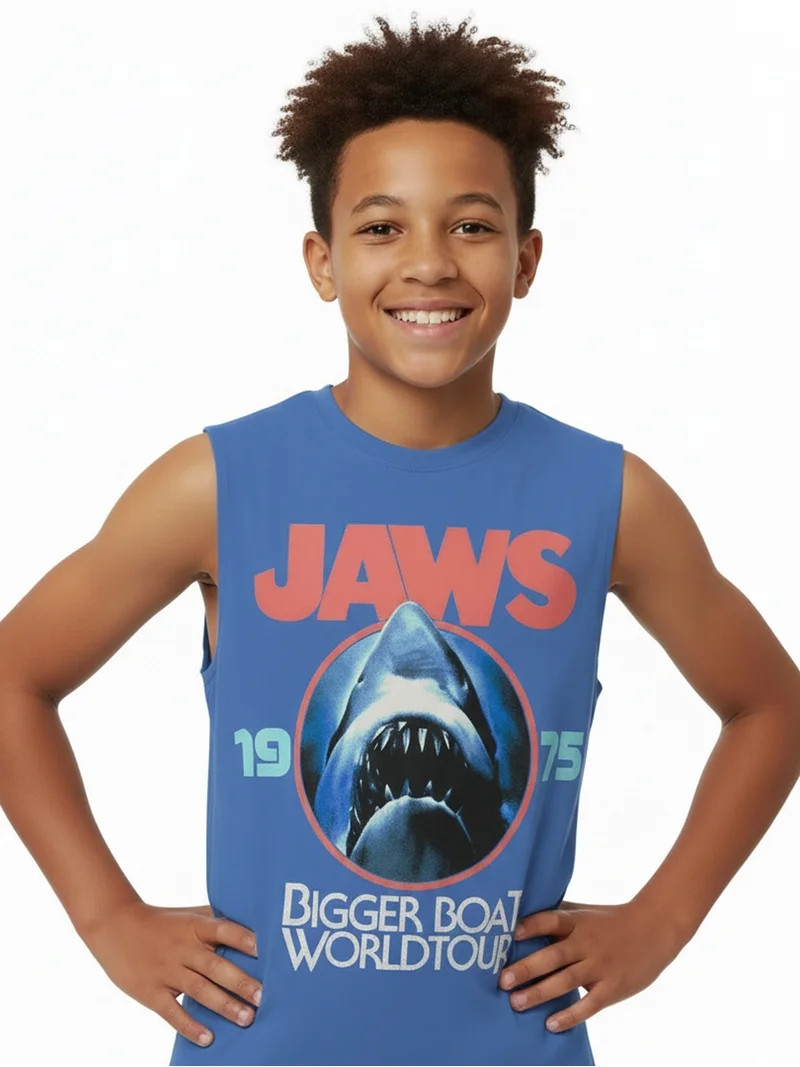 Jaws Boys Graphic Muscle Tank Top, Sizes 4-18 | Walmart (US)