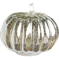 Bearsu - Halloween Pumpkin Light Silver Glowing Glass Pumpkin Night Light Ornaments Fall Thanksgivin | ManoMano UK