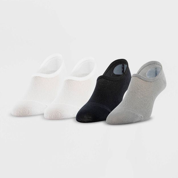 Peds Women&#39;s Mesh 4pk Ultra Low Liner Casual Socks - Black 5-10 | Target