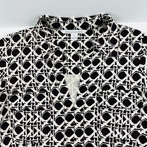 Diane Von Furstenberg Dilly Silk Caning Print Shirt Dress Mocha Brown Cream | Poshmark