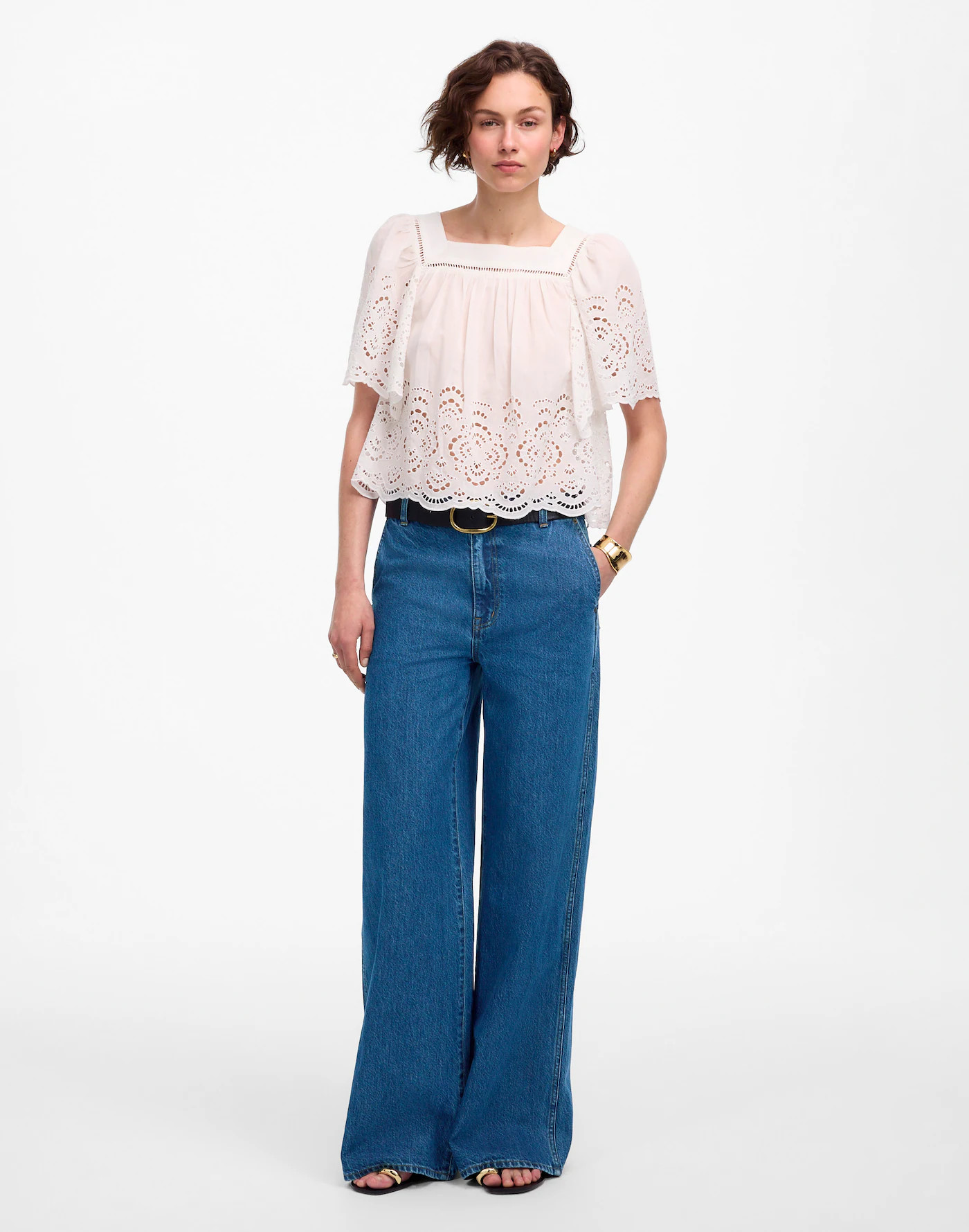 Wide-Sweep Denim Trousers in Dowe Wash | Madewell
