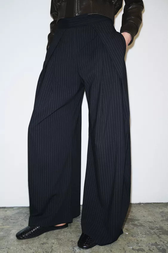ZW COLLECTION WIDE-LEG TROUSERS | Zara UK