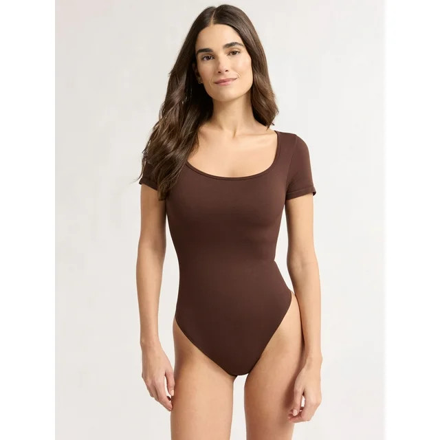 Joyspun Women's Seamless Bodysuit with Short Sleeves, Sizes S-3X - Walmart.com | Walmart (US)