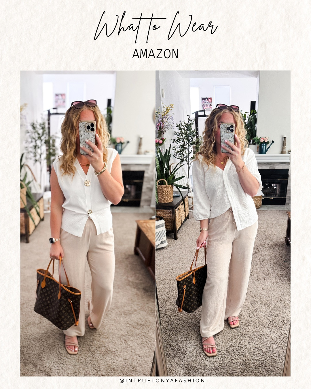 Wide leg linen pants, styled 2 ways



Amazon outfits, summer outfit inspo, outfit ideas, casual outfits amazon, amazon outfits every day, outfit ideas 2026, summer outfits, late summer outfits Amazon, elevated summer outfits, beige linen pants, summer workwear

#LTKootd #LTKWorkwear #LTKPetite