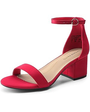 DREAM PAIRS Womens Low-Chunk Low Heel Pump Sandal | Amazon (US)