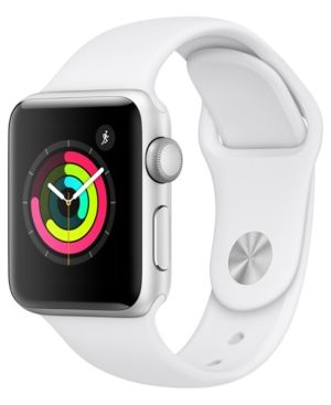 Apple Watch Series 3 Gps, 38mm Silver Aluminum Case with White Sport Band | Macys (US)