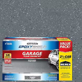 Rust-Oleum EpoxyShield 240 oz. Dark Gray Gloss 2.5-Car Garage Floor Kit 365186 | The Home Depot