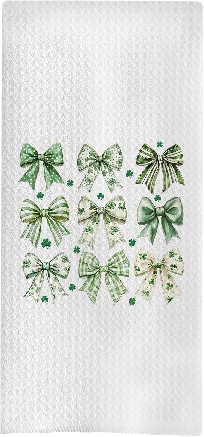 St Patrick's Day Coquette Bow Hand Towels, St Patrick's Day Kitchen Towels, St Patrick's Day Dish... | Amazon (US)