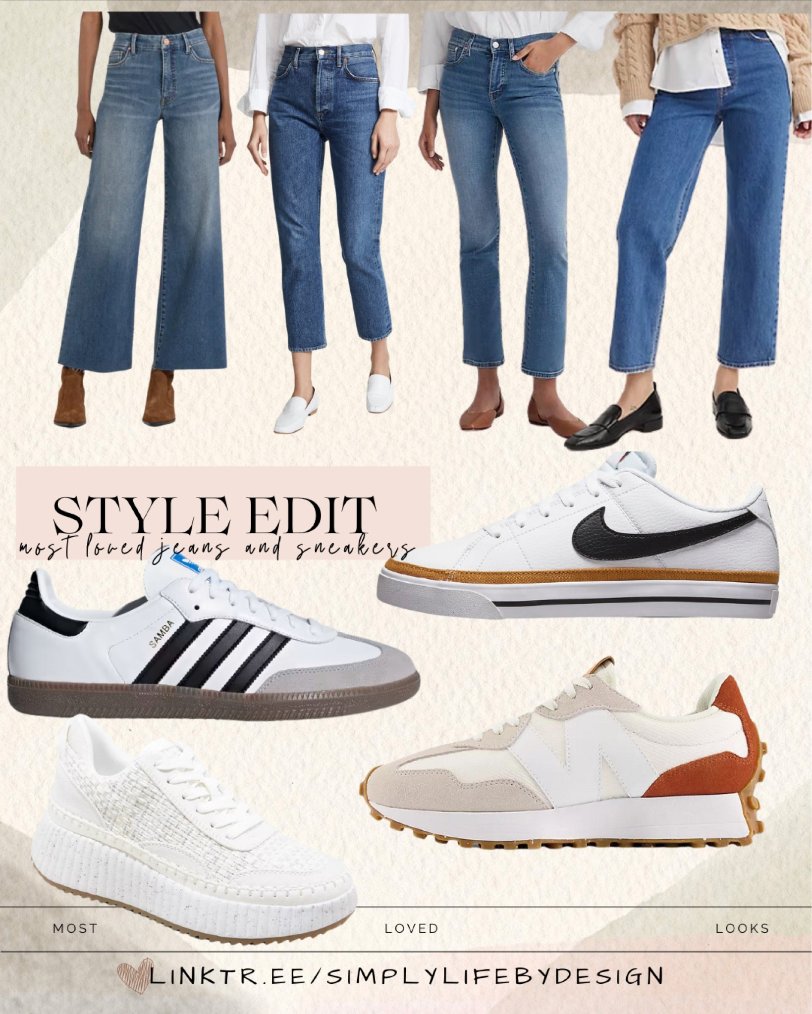 Best selling and most loved jeans and sneakers. High waist, crop, raw hem, and straight jeans. 

Nike
New balance 
Target look for less 
Adias
Madewell
Nordstrom 
Levi’s#LTKMostLoved 

#LTKsalealert #LTKstyletip