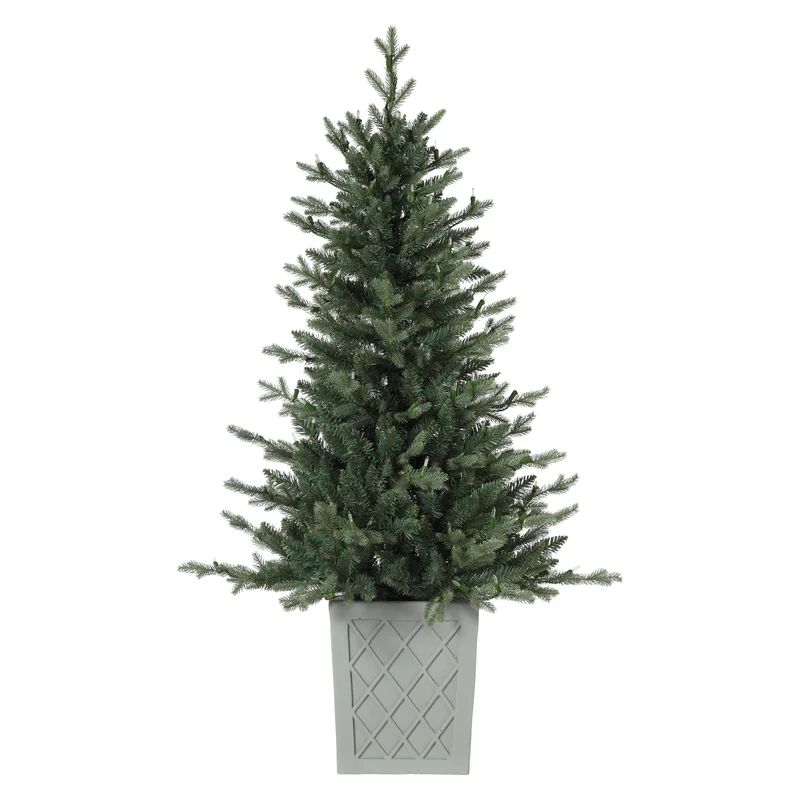 4'6" H Green Realistic Spruce Artificial Christmas Tree with 200 LED Lights | Wayfair North America