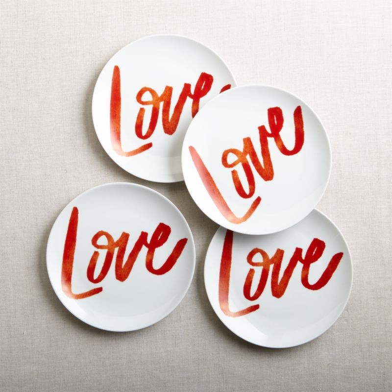 Valentine's Plates, Set of 4 | Crate & Barrel